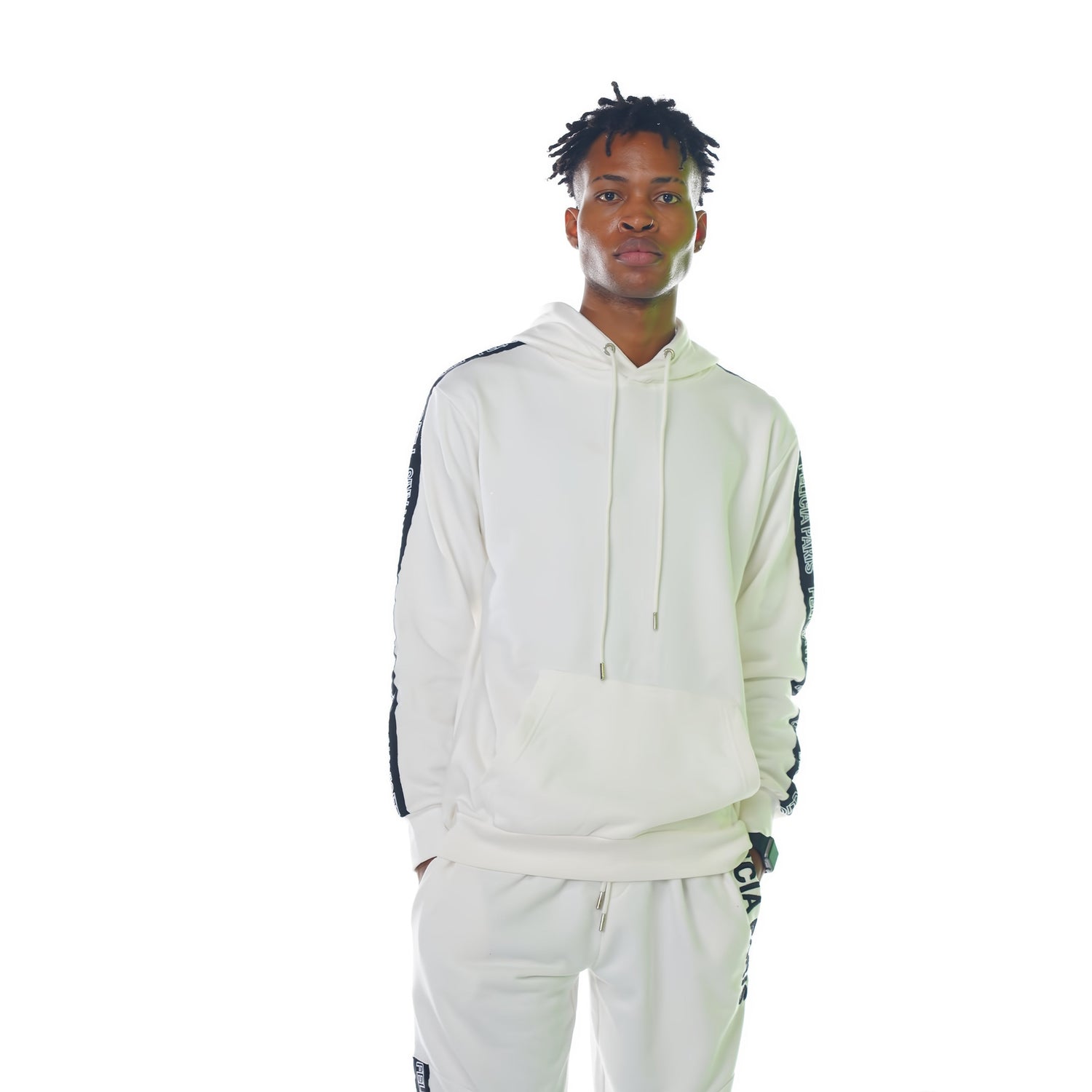 Bright white terry hoodie+ trouser 2