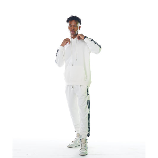Bright white terry hoodie+ trouser 1