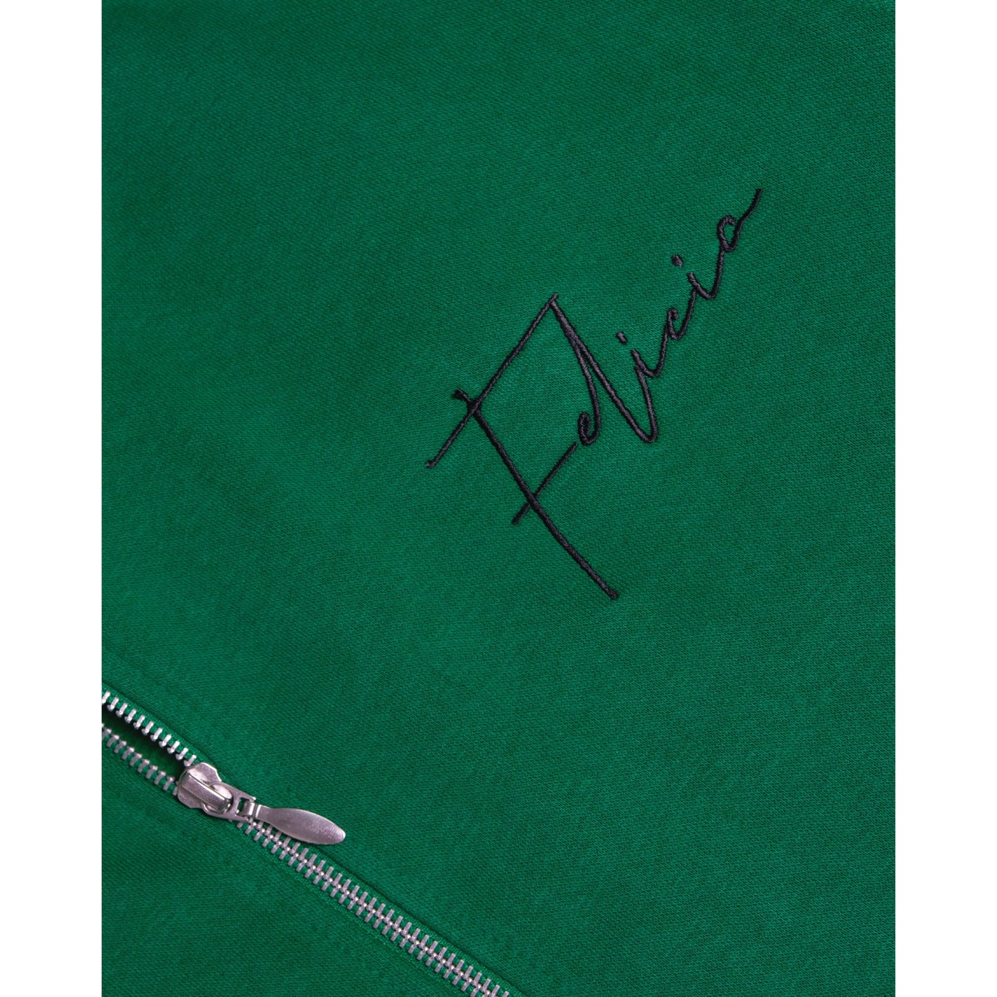 Fleece Dark Green Embroidered Zipper 8