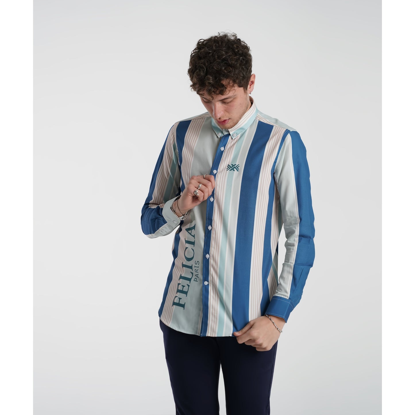 Bold stripe fill woven shirt 6