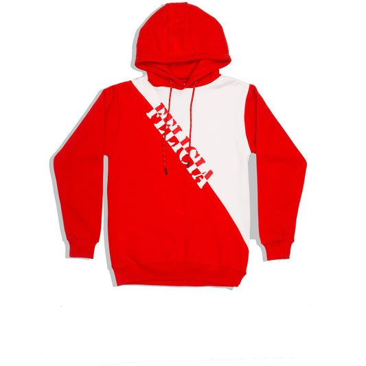 Fleece Embroidered Red&White Hoodie